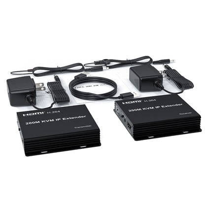200m HDMI KVM IP Network Cable Extender H.264 Mouse Keyboard Extender