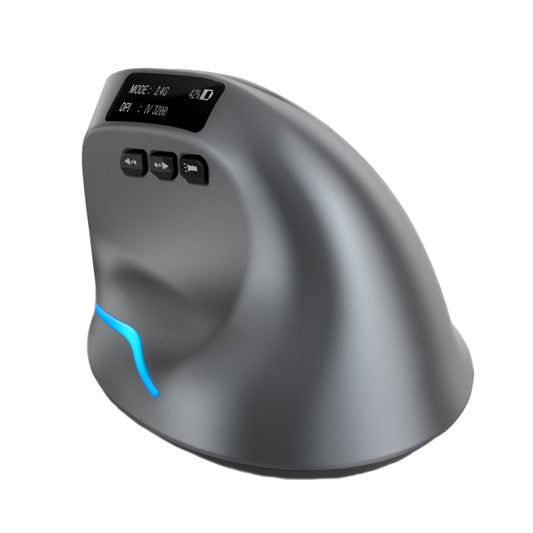 Беспроводная мышь ZELOTES F-26C с вертикальным хватом, 8 клавишами, 2.4G+Bluetooth, двухрежимным светодиодным дисплеем