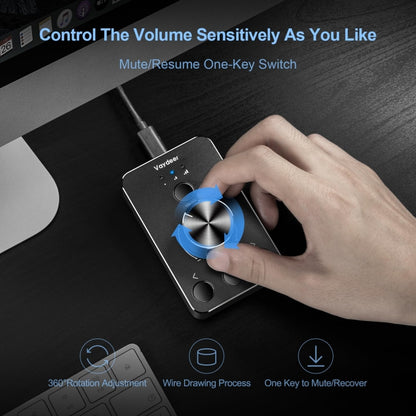 Vaydeer JP2011 USB Computer Volume Adjustment Controller Desktop Multimedia Rotary Button