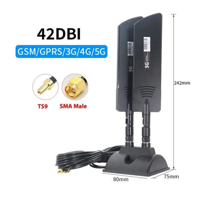 42dbi 5G maršrutētāja ārējā antena āra liela darbības rādiusa WiFi signāla pārklājuma pastiprinātājs