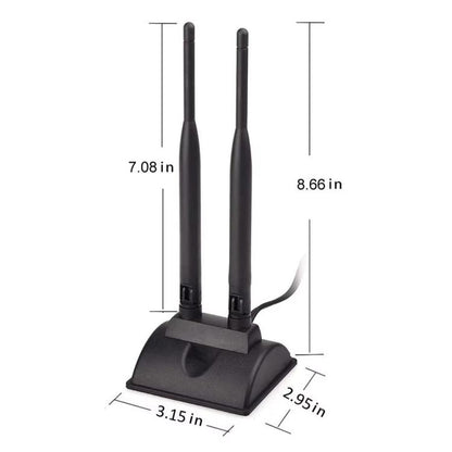 2.4G/5G divjoslu antena ar 2 RP-SMA vīriešu savienotājiem bezvadu WIFI maršrutētāja tīkla karte ar augstu pastiprinājuma pagarinājuma antenu
