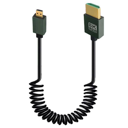 8K 60Hz HDMI 2.1 atsperes kabelis 0,5 m garumā