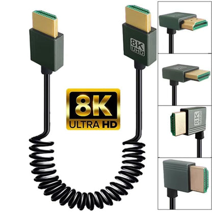 8K 60Hz HDMI 2.1 atsperes kabelis 0,5 m garumā
