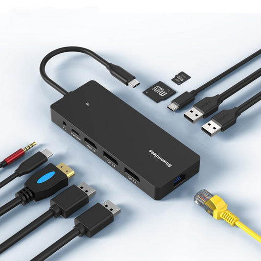 Blueendless Type-C Gigabit Ethernet Port Multi-Screen Different Display HUB