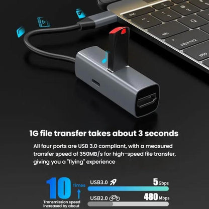 USB3.0+PD+HDMI 3 In 1 Docking Station 4K Projector Adapter