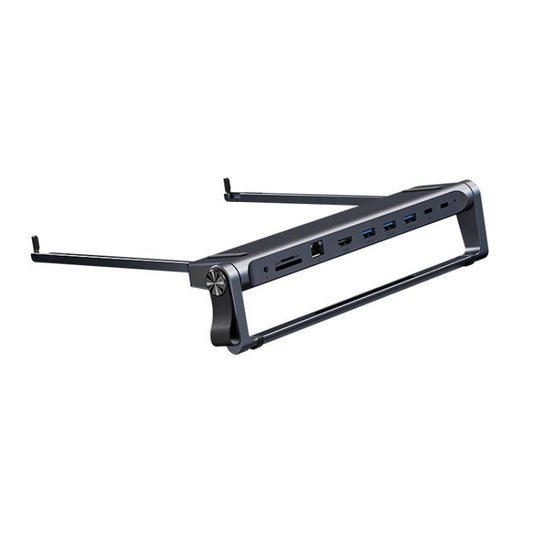 9 In 1 Hub Computer Stand Aluminum Alloy Folding PD Fast Charging With LAN Docking Station Laptop Bracket