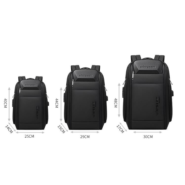 Wiersaam Men Waterproof Anti-Theft Business Backpack Travel Laptop Bag With USB Charging Port & Password Lock