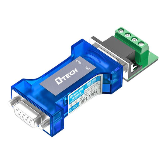DTECH RS232 uz RS485 divvirzienu pārveidotājs ar pārsprieguma un pārejas aizsardzību - optoizolēta pasīvā saskarne