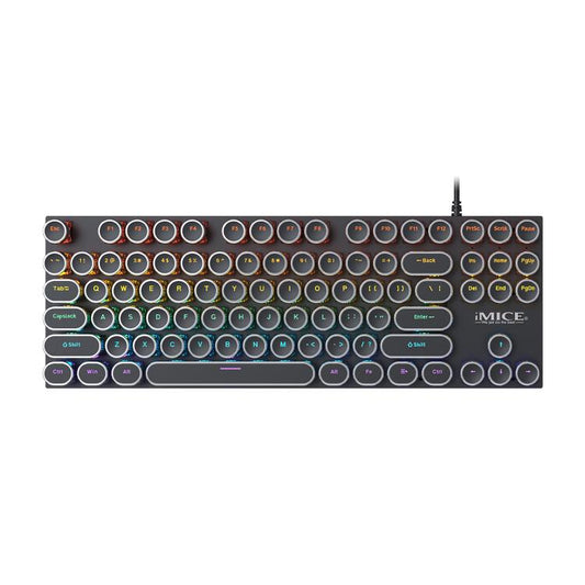 iMICE GK-800 87 Keys USB Wired RGB Round Keycap Mechanical Keyboard