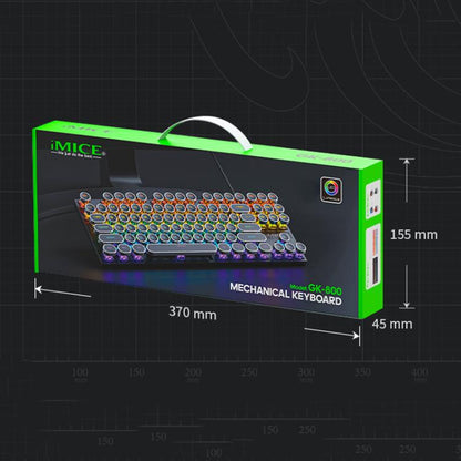 iMICE GK-800 87 Keys USB Wired RGB Round Keycap Mechanical Keyboard