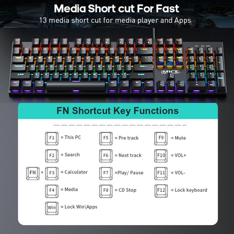 USB Wired RGB Mechanical Metal Gaming Keyboard
