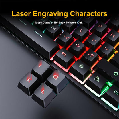Wired Hovering Illuminated Gaming Keyboard Mouse Headset Set