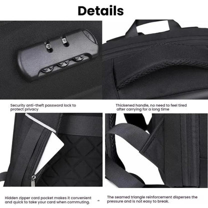 17.3-18 Inch Hard Shell Laptop Backpack with USB+Type-C Charging Ports Unisex Anti-Theft  Business Travel Bag