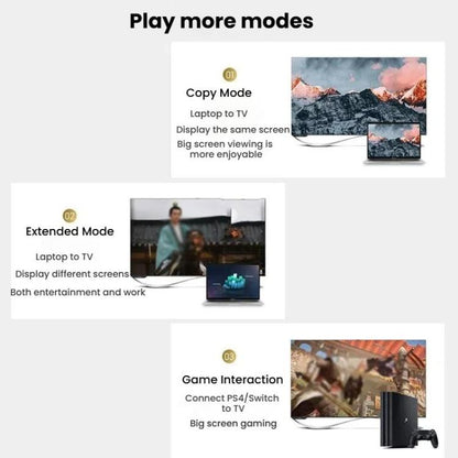 VegGieg V2.0 4K60Hz TV dekoderis Datora monitora projekcijas HDMI video savienojuma kabelis