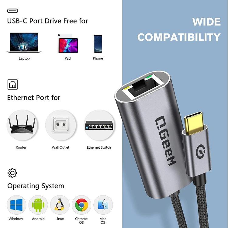 LAN-конвертер, гигабитный Ethernet-адаптер для ноутбука, ПК, смартфона, Plug &amp; Play, длина кабеля 15 см