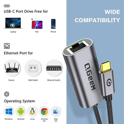 LAN-конвертер, гигабитный Ethernet-адаптер для ноутбука, ПК, смартфона, Plug &amp; Play, длина кабеля 15 см