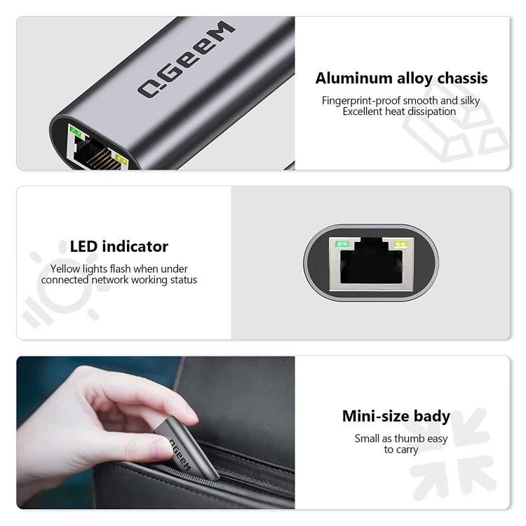 LAN-конвертер, гигабитный Ethernet-адаптер для ноутбука, ПК, смартфона, Plug &amp; Play, длина кабеля 15 см