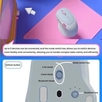 Rapoo MT560 3 režīmu bezvadu Bluetooth pele, ergonomiska galda un klēpjdatora pele