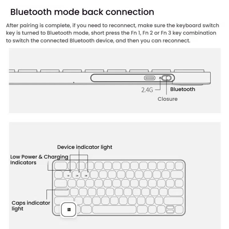 Беспроводная клавиатура Rapoo E9050L с тремя режимами Bluetooth. Бесшумная клавиатура для ноутбука.