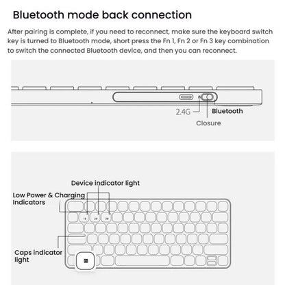 Беспроводная клавиатура Rapoo E9050L с тремя режимами Bluetooth. Бесшумная клавиатура для ноутбука.