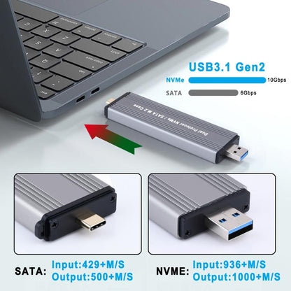 Корпус для жесткого диска USB3.1 Gen2 NVMe 10 Гбит/с с прямым подключением USB + двойной интерфейс Type-C