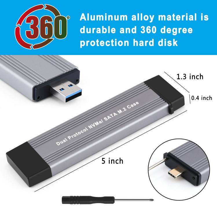 Корпус для жесткого диска USB3.1 Gen2 NVMe 10 Гбит/с с прямым подключением USB + двойной интерфейс Type-C