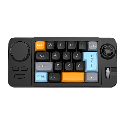 MKESPN  19-Key USB-C Wired Gaming Keyboard Macro Programmable Hot-Swappable Design with Control Knob & Joystick Scroll Wheel