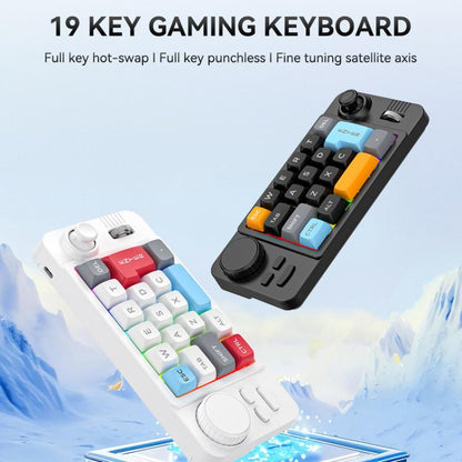 Проводная игровая клавиатура MKESPN с 19 клавишами, USB-C, программированием макросов, возможностью горячей замены, ручкой управления и колесом прокрутки джойстика
