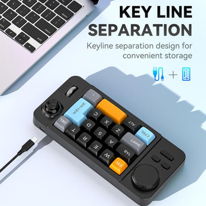Проводная игровая клавиатура MKESPN с 19 клавишами, USB-C, программированием макросов, возможностью горячей замены, ручкой управления и колесом прокрутки джойстика