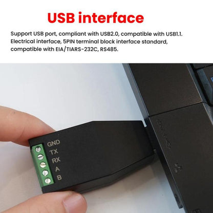 AMSAMOTION USB uz RS232/485 pārveidotāja adapteris rūpnieciskajai automatizācijai, PLC, POS