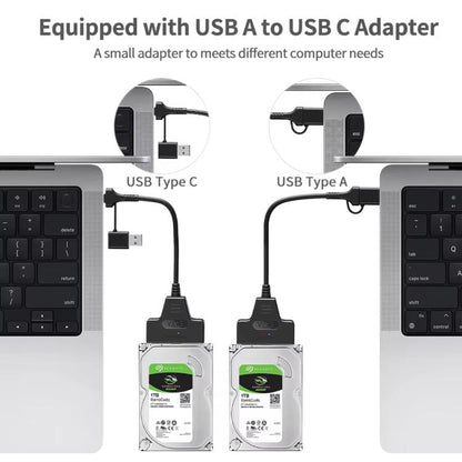 Кабель-адаптер USB 3.0/USB-C — SATA 22-контактный для 2,5-дюймового ноутбука HDD/SSD