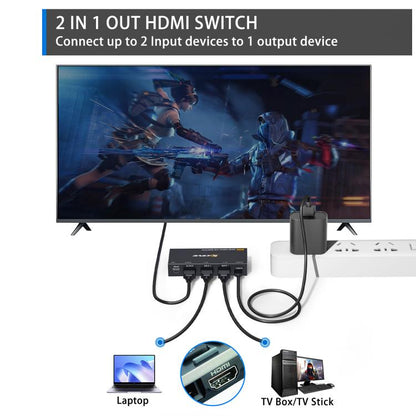 2 ieejas 1 izejas HDMI divvirzienu slēdzis 8K 60Hz HD datora TV video sadalītājs