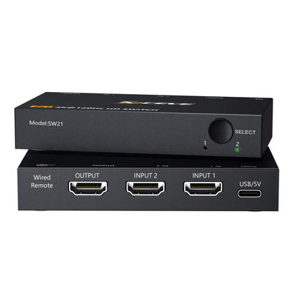 2 ieejas 1 izejas HDMI divvirzienu slēdzis 8K 60Hz HD datora TV video sadalītājs