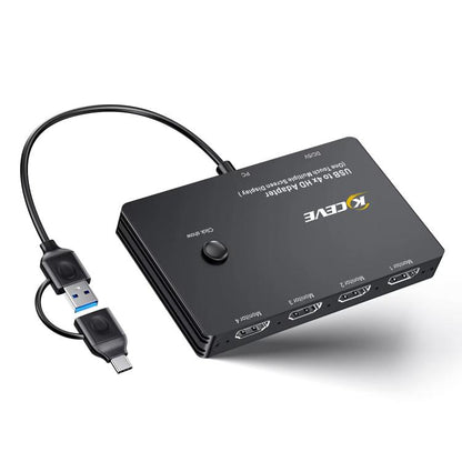 Адаптер USB/Type-C на 4 порта HDMI KVM-переключатель