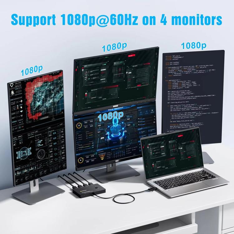 Адаптер USB/Type-C на 4 порта HDMI KVM-переключатель