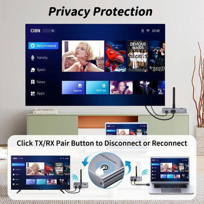 2 vienā 4K 30Hz bezvadu HDMI paplašinātājs 100m punkta-punkta HD video raidītājs, raidītājs+uztvērējs