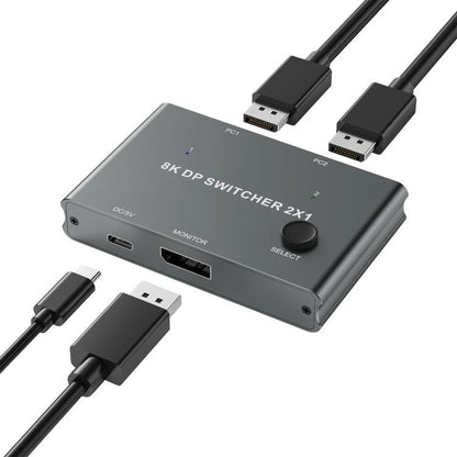 DisplayPort slēdzis 8K 30Hz HD sadalītājs datora ekrānam