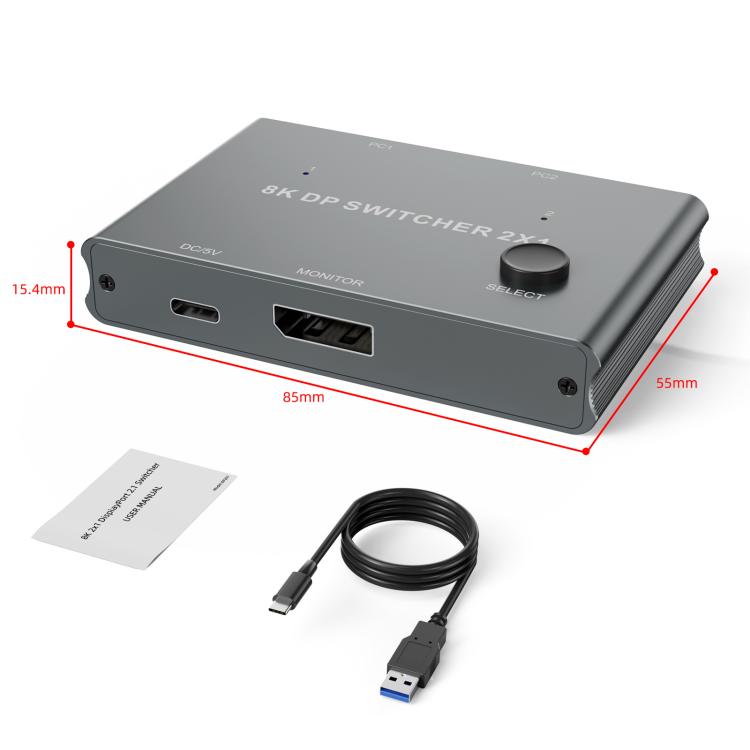DisplayPort slēdzis 8K 30Hz HD sadalītājs datora ekrānam