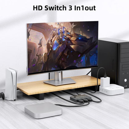 3 ieejas un 1 izejas HDMI slēdzis 8K 60Hz / 4K 120Hz datora HD konvertēšanai