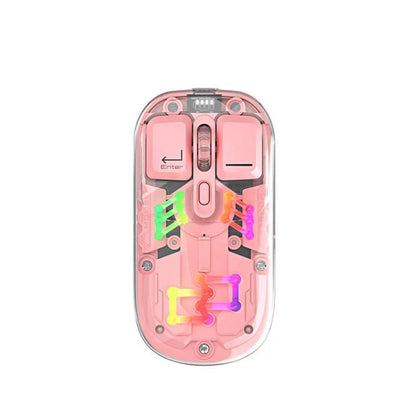 IMICE T300 4 taustiņi 1600DPI RGB gaismas pele Bluetooth divu režīmu uzlāde bezvadu klusa pele ar magnētisku aizmugurējo vāciņu