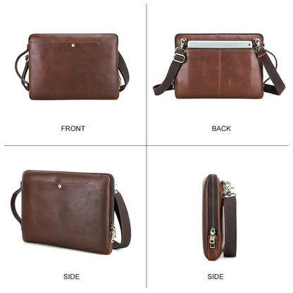 KONTAKTI ĢIMENE 14,2 collu Crazy Horse ādas kurjera soma Vintage Crossbody klēpjdatora portfelis