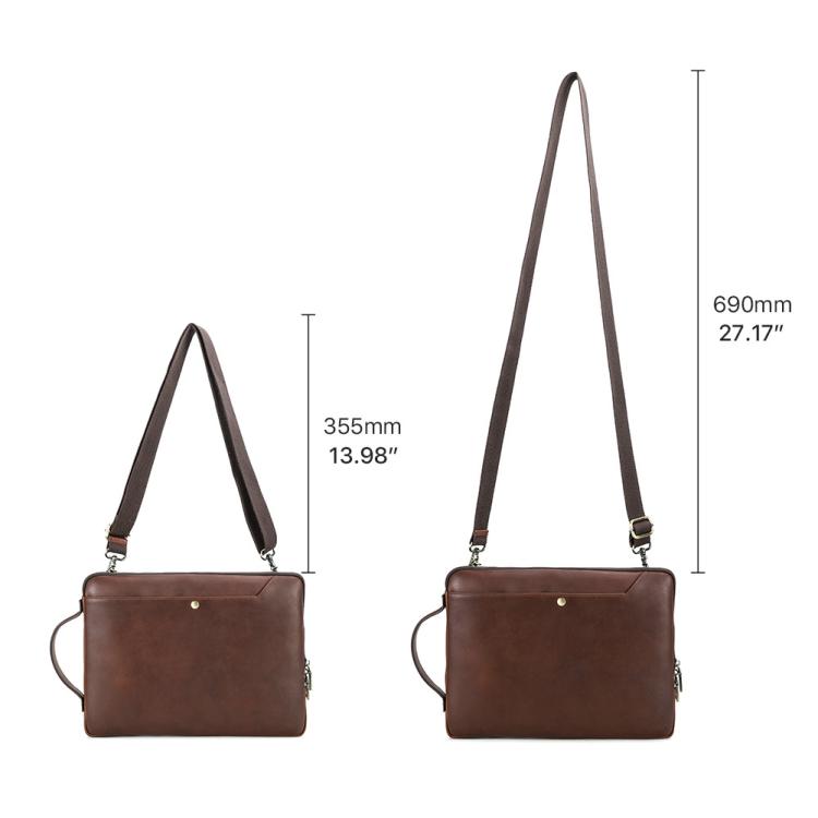 KONTAKTI ĢIMENE 14,2 collu Crazy Horse ādas kurjera soma Vintage Crossbody klēpjdatora portfelis