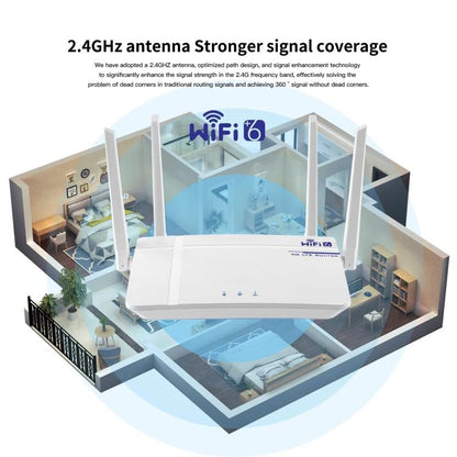 European / Asian / African Edition 4G CPE Wireless SIM Card LTE Router Wi-Fi 6 Wireless Hotspot, EU Plug