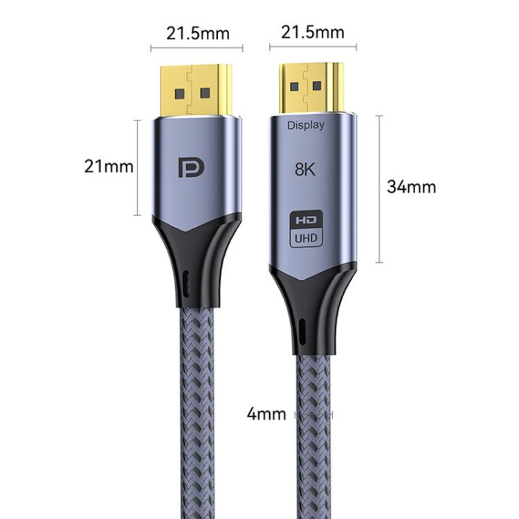 Кабель-переходник DP-HDMI 8K 60 Гц HD для подключения телевизора к компьютеру и проекционного монитора