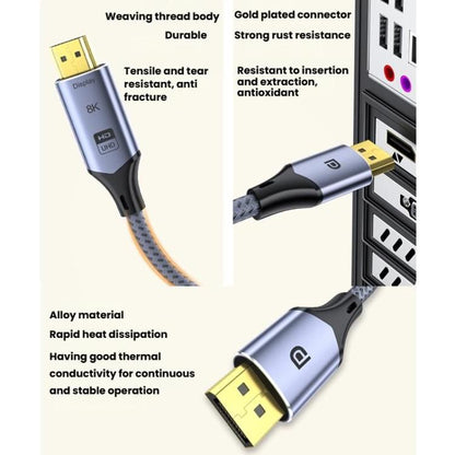 Кабель-переходник DP-HDMI 8K 60 Гц HD для подключения телевизора к компьютеру и проекционного монитора