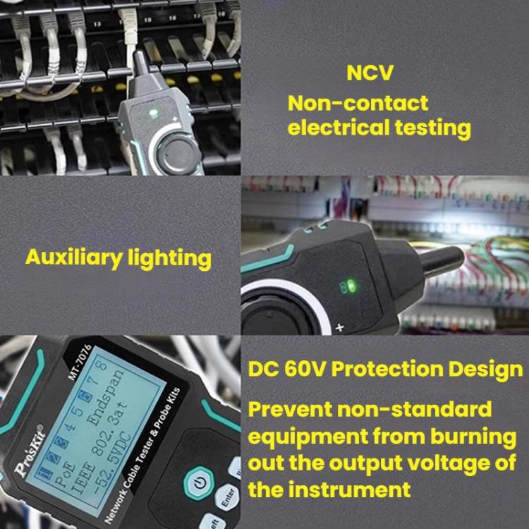 ProsKit MT-7076 LCD для тестирования кабелей с защитой от помех
