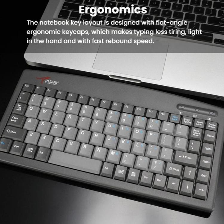 Little Kangaroo DS-9827 88 Key Wired Keyboard With Magnetic Ring Laptop Industrial Office Keyboard