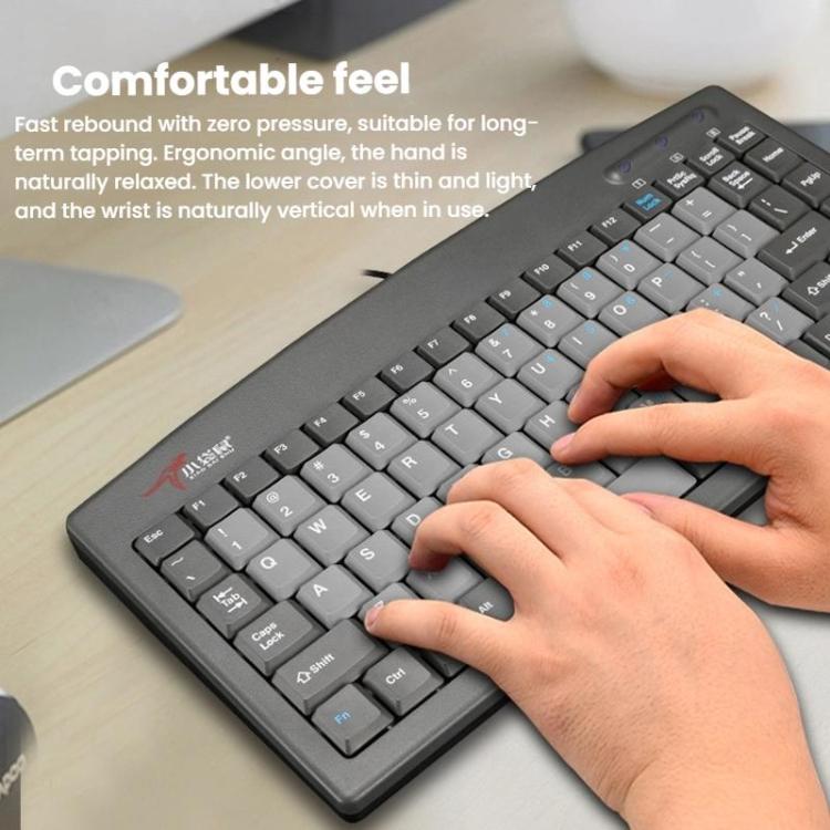 Little Kangaroo DS-9827 88 Key Wired Keyboard With Magnetic Ring Laptop Industrial Office Keyboard
