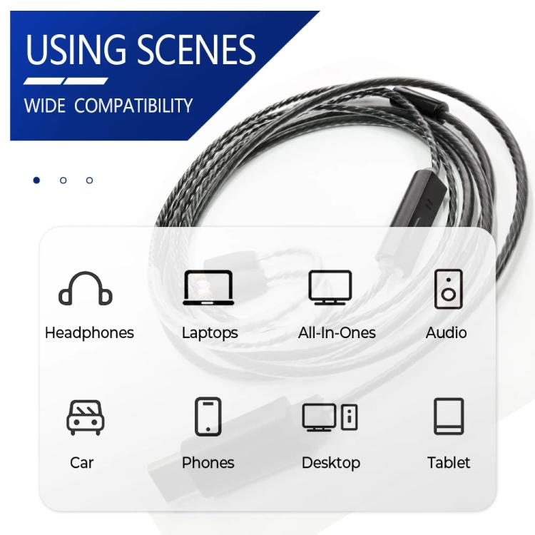 Кабель для наушников Type-C - MMCX длиной 1,2 м для Shure SE215 / SE315 / SE425 / SE535 / SE846