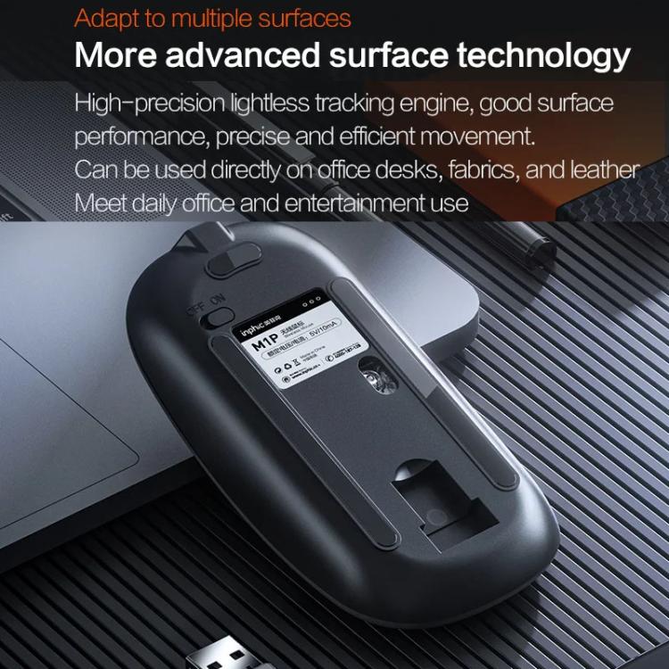 Беспроводная Bluetooth-мышь Inphic M1 PRO с тремя режимами зарядки и беззвучным режимом с индикатором уровня заряда батареи